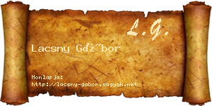 Lacsny Gábor névjegykártya